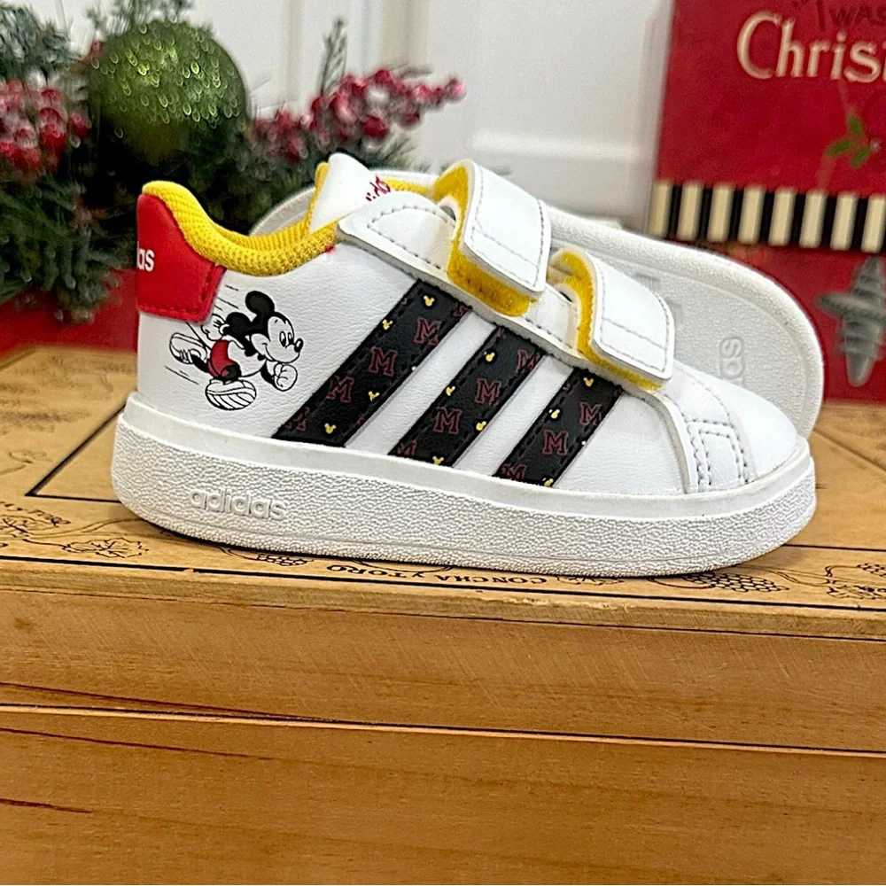Adidas Kids White and Yellow Mickey Mouse Sneakers - Picture 7 of 16